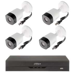 Dahua 4 csatornás biztonsági kamerarendszer 4 kültéri kamerával és DVR-rel - Dahua