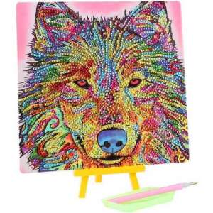 Diamond painting kit with a wolf design, 20x20 cm, extra shiny, Toi-játékok TT47169Z - Diamond painting kit