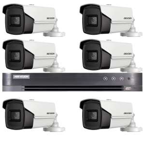 Hikvision 6 camera security system with 8 channel DVR, 8MP, 4K - Hikvision Security Camera