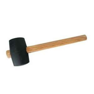 Black rubber mallet with wooden handle, 680g - Tool