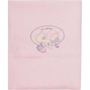 Pătură pentru bebeluși roz cu broderie de rață, Womar Zaffiro PT-PF-01 - Paturici bebe