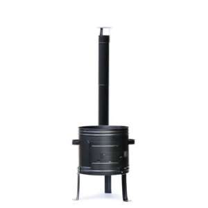 Black cauldron stove with chimney, 85L, 56x67 cm - Perfect Home Cauldron & Cauldron Basis