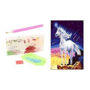 Toi-Toys TT47160Z Diamond Painting Kit, Unicorn in the Night Sky, 15x10 cm - Diamond painting kit