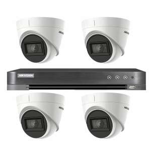 Hikvision 4 kamerás beltéri biztonsági rendszer 4 az 1-ben 8MP kamerákkal, 2,8 mm-es objektívvel, IR 60m-rel és 4 csatornás 4K 8MP DVR-rel - Hikvision Biztonsági kamera