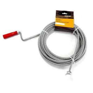 5 meter drain snake, 9mm diameter, with red handle, for clearing clogged drains - Cleaning Tool
