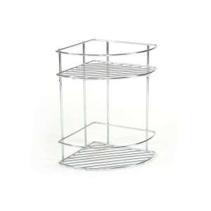 AWD Bathroom Corner Shelf, 2 Shelves, Metal, 31 x 28 x 23 cm, AWD02080045