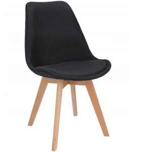 Kitchen/Living Room Chair, Fabric, Wood, Black, 49x55x82 cm, Other