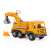 Polesie toy excavator truck, yellow construction vehicle for kids, front view