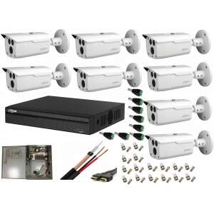 Dahua 8-channel professional video surveillance system with 8 cameras, DVR, power supply, cables and accessories - Dahua Security Camera