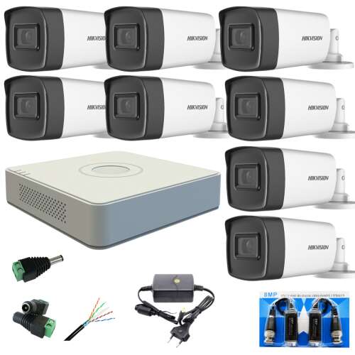 Hikvision 8 csatornás CCTV rendszer 2MP kamerákkal, Turbo HD, IR 40m