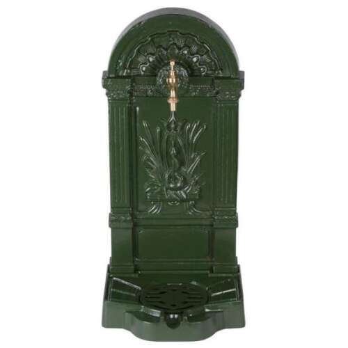 Green cast iron garden tap with decorative design, Artool
