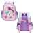 S-cool kollekció óvodai hátizsák, görögdinnye és nyuszi mintával, elülső és hátulnézet, rózsaszín, kék, lila