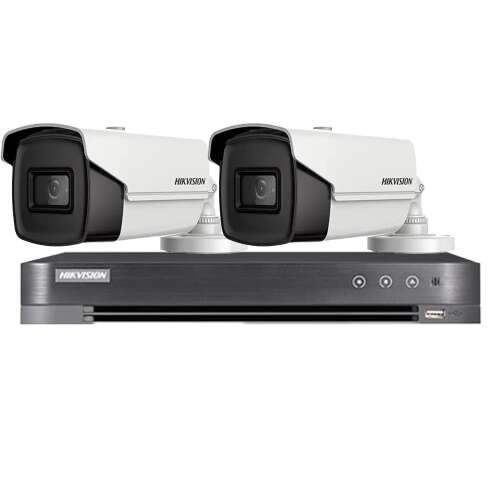 Hikvision CCTV rendszer 2 db 8MP kamerával és 4 csatornás DVR-rel