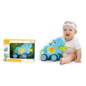 Fa húzó játék víziló kerekekkel, fény és hanggal, csecsemőknek és kisgyermekeknek - Tolható, húzható játék