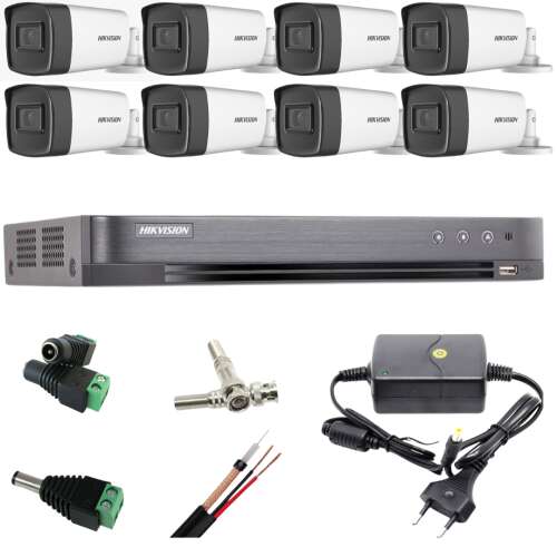 Hikvision Professional CCTV system with 8MP Turbo HD IR 80m cameras, 8 channel DVR, cables and accessories