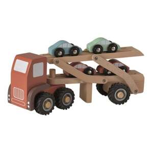 Egmont Toys wooden car transporter truck with 4 small cars, toy for kids - Kids's play car