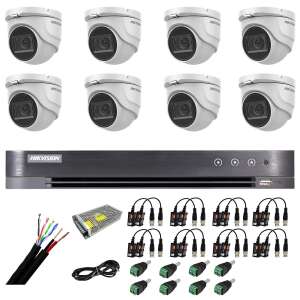 Hikvision 8-channel 4K 8MP DVR security system with 8x 4-in-1 indoor cameras, cables, and accessories - Hikvision Security Camera