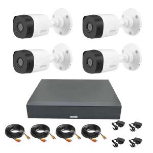 Dahua 4 kamerás CCTV rendszer 2MP Full HD kamerákkal, 3.6mm objektívvel, IR 20m, Pentabrid DVR 5MP 4 csatornával, tartozékokkal - Dahua