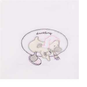 Pătură pentru bebeluși Womar Zaffiro PT-PF-01 cu broderie cu rață, 90 x 80 cm - Paturici bebe