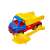 Robentoys® 60 cm kék, piros és sárga játék dumper lapáttal és gereblyével