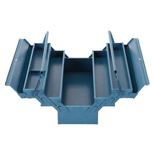 Strend Pro metal toolbox with 5 compartments, blue