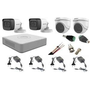 Hikvision Turbo HD security camera system with 4 cameras, DVR, and accessories - Hikvision