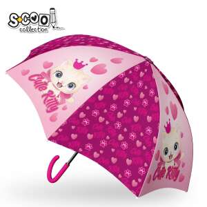 S-cool Cute Kitty kids umbrella, pink with cat design, 48.5 cm - Children's Umbrella