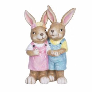 Kerti dekoráció, kerámia, nyuszi, 34x19x51 cm