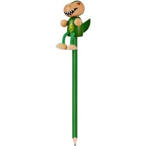 Green pencil with a T-Rex figure on top, Fiesta Crafts - Graphite Pencil