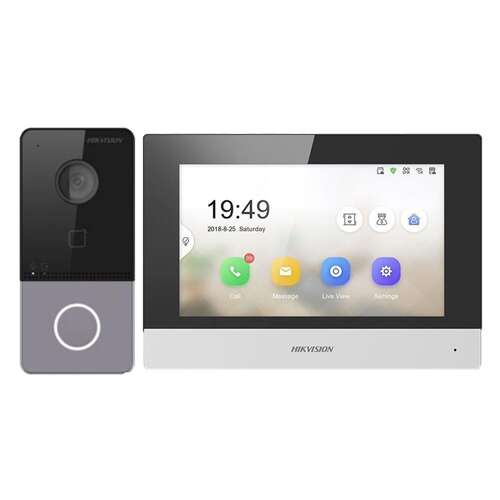 HIKVISION TCP/IP videó kaputelefon készlet 1 családos házakhoz, 7 hüvelykes TFT LCD monitorral