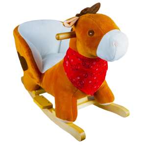 Wooden Rocking Horse, Horse, Wood + Plush, Brown, 60x34x45 cm