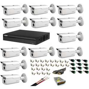 Dahua 12 camera security system with DVR, cables, and accessories - Dahua Security Camera