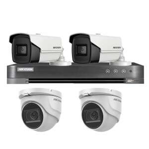 Hikvision Mixed Surveillance System, 2 Indoor 8MP 4 in 1 Cameras, IR 30m, 2 Outdoor 4 in 1 8MP Cameras IR80m, 4 Channel 4K 8MP DVR
