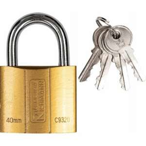 Gold padlock, 40 mm, 4 keys, RICHMANN EXCLUSIVE