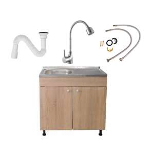 Raulconstruct Sonoma kitchen sink cabinet set with stainless steel sink, faucet, and accessories - Kitchen Furniture