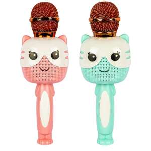 Mikrofon karaokehoz, Bluetooth kapcsolat, macska alakú, türkiz