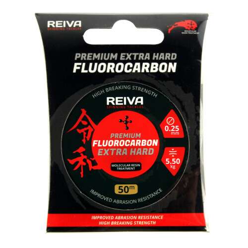 Reiva Prémium Extra Kemény Fluorocarbon Horgász Zsinór, 50m, 0.25mm, 5.50kg szakítószilárdság