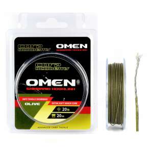 Carp Academy Omen Skinbraid Hooklink Olive 20lb 20m horgász zsinór, pontyhorgászat, horgász zsinór, horgászfelszerelés - Fonott zsinór