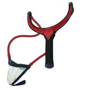 SILSTAR SUPREME OVAL PLUS horgászcsúzli, piros és fekete színben, hálóval - Csúzli & etetőrakéta