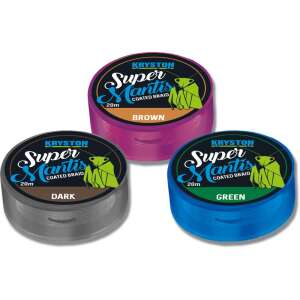 Kryston Super Mantis bevonatos fonott zsinór, 3 színben: barna, sötét, zöld, 20m-es orsón - Fonott zsinór