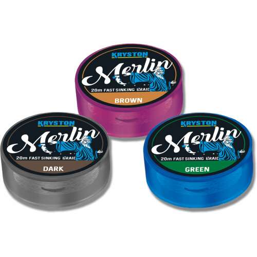 Kryston Merlin gyorsan süllyedő fonott zsinór 20m barna, horgász zsinór, fonott zsinór