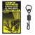 Carp Academy QC Ring Swivel, M méret, fekete, horgász forgókapocs, gyorscsere forgókapocs, pontyhorgász felszerelés, 10 darabos csomag