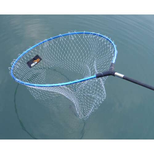 Horgász merítőháló, 55x45 cm, 20 mm-es háló, kék keret, monofil háló