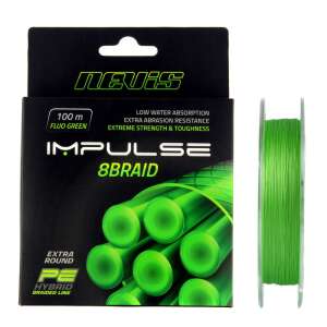 Nevis Impulse 8Braid horgász zsinór, 100m, fluo zöld, 0.12mm - Fonott zsinór