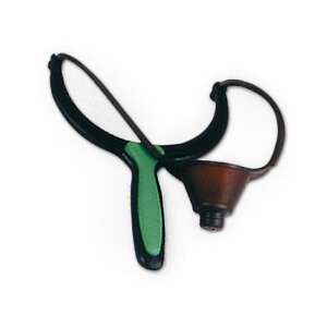 SILSTAR SUPREME horgászcsúzli, zöld markolattal és barna táskával - Csúzli & etetőrakéta