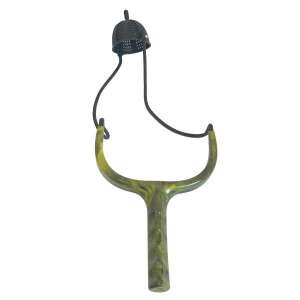 SILSTAR POWER GRIP horgász csúzli, zöld és fekete színben, fém kosárral a csalinak - Csúzli & etetőrakéta