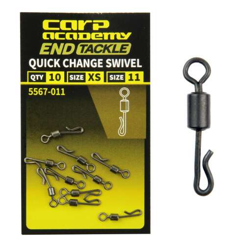Carp Academy End Tackle Quick Change Swivel, XS méret, 10 db-os csomag - Horgász forgó és kapocs