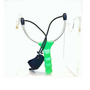 SILSTAR New Repliable csúzli, zöld markolattal, fekete gumiszalagokkal - Csúzli & etetőrakéta