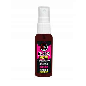 Dunai Horgászok Black Sushi Smoke & Aroma Spray, 30ml, Lazac-fokhagyma illatú, horgászcsali vonzerő - Etetőanyag aroma