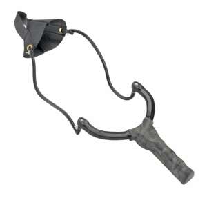 Silstar Control horgászcsúzli, fekete, gumiszalaggal és zsebbel - Csúzli & etetőrakéta